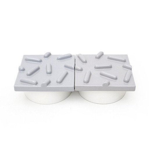 Pair of vintage bowls with lids by Luigi Castaldi and Massimo Materassi for Mas, 1980s