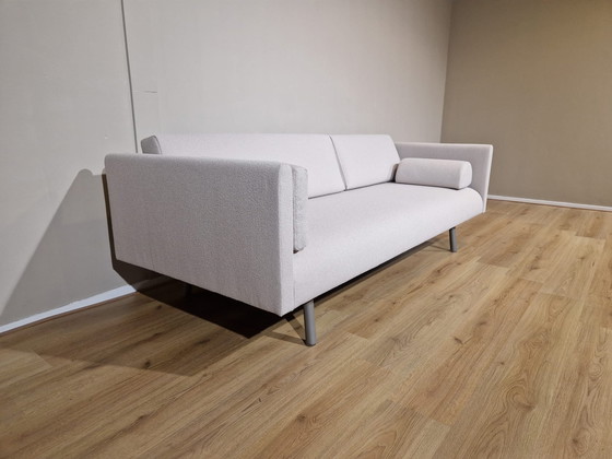 Image 1 of 2x Montis Refurbished 3 seater Sofas White Fabric Design