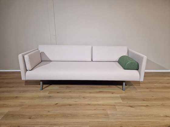 Image 1 of 2x Montis Refurbished 3 seater Sofas White Fabric Design