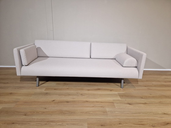 Image 1 of 2x Montis Refurbished 3 seater Sofas White Fabric Design