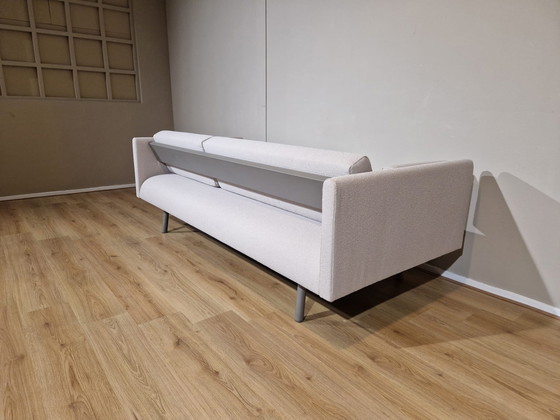 Image 1 of 2x Montis Refurbished 3 seater Sofas White Fabric Design