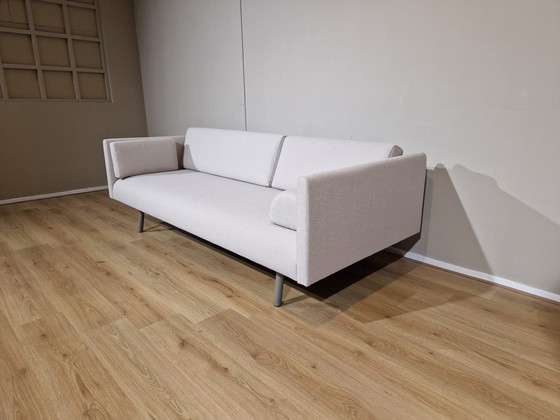 Image 1 of 2x Montis Refurbished 3 seater Sofas White Fabric Design