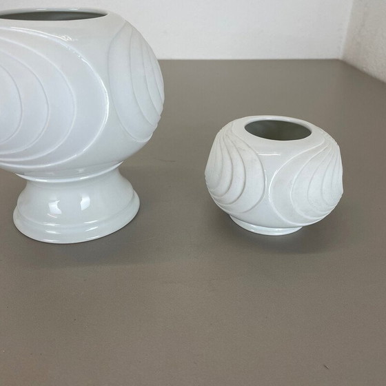 Image 1 of Pair of vintage porcelain vases Op art for Royal Bavaria, Germany 1970s