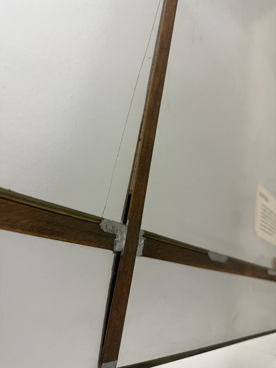 Image 1 of Mid Century Faceted Mirror Brass , 1970S 