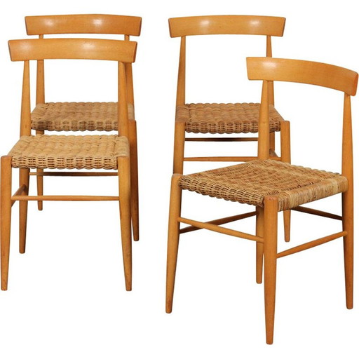Set of 4 vintage wooden chairs by Krasna Jizba, Czechoslovakia 1960s