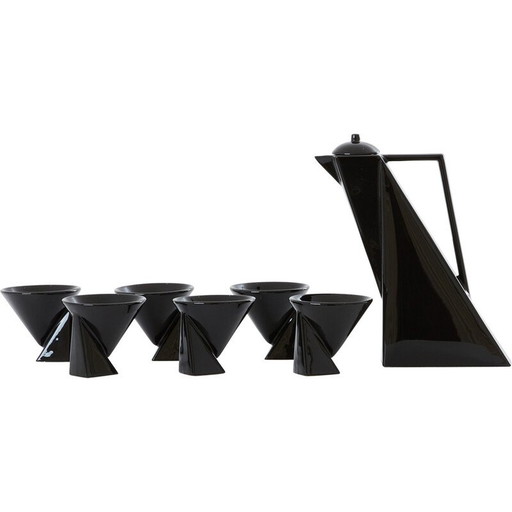 Vintage ceramic coffee service by Pierre Casenove for Studio Salins, 1980