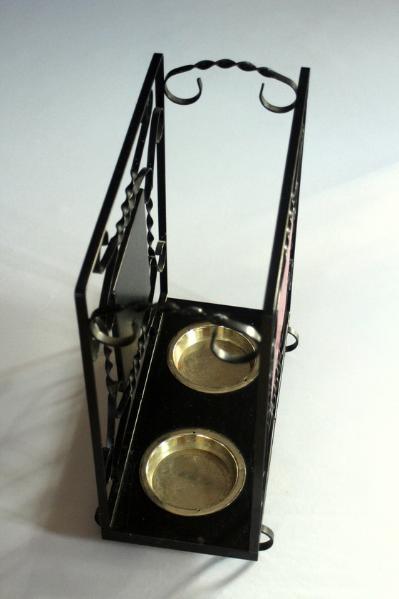 Image 1 of Handmade umbrella stand wrought iron, metal, ceramic - Vintage from the 60s