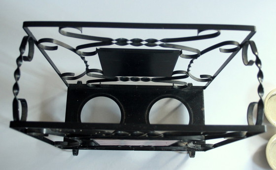 Image 1 of Handmade umbrella stand wrought iron, metal, ceramic - Vintage from the 60s