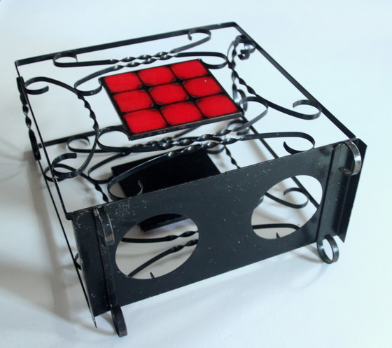 Image 1 of Handmade umbrella stand wrought iron, metal, ceramic - Vintage from the 60s