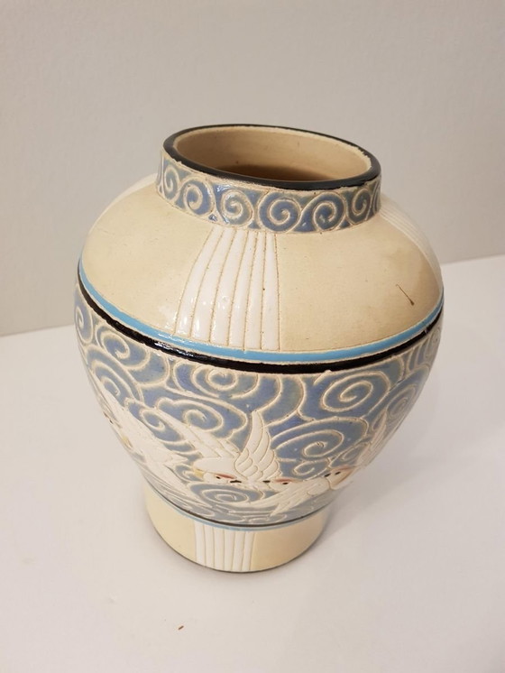 Image 1 of Antique Jugendstil Majolica Vase