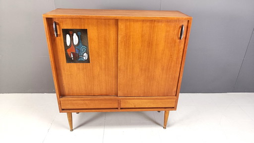 Meuble de bar en céramique du milieu du siècle par Vigneron, années 1960