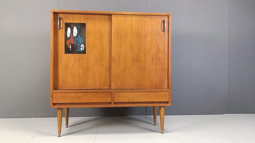 Meuble de bar en céramique du milieu du siècle par Vigneron, années 1960