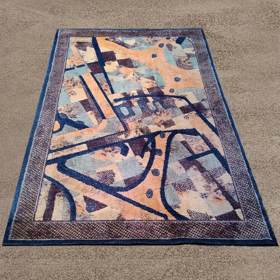 Image 1 of 1990 Magnifique tapis de Giorgetto Giugiaro pour Paracchi. Pure laine. Fabriqué en Italie