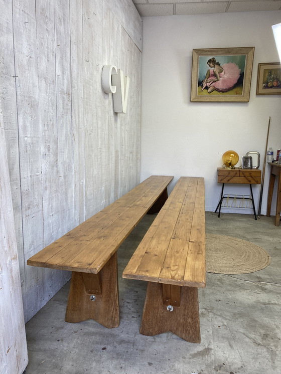 Image 1 of Pair Of Farm Benches 3 Meters