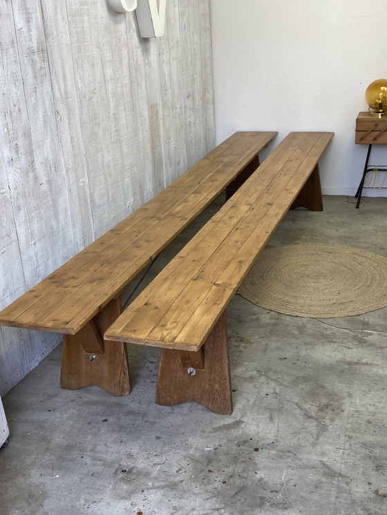 Image 1 of Pair Of Farm Benches 3 Meters