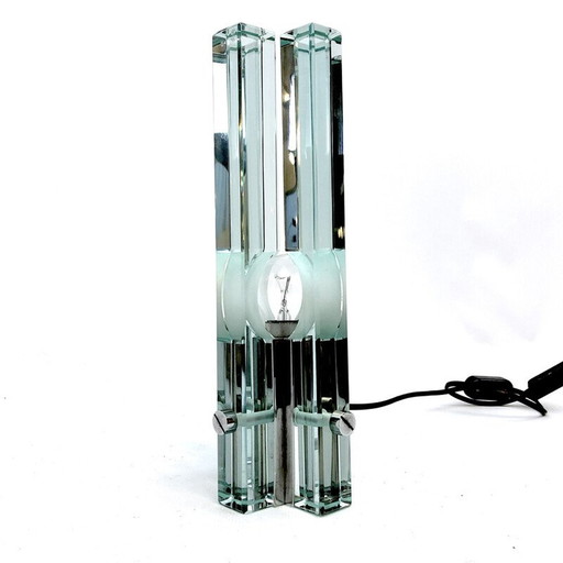 Vintage glass table lamp by Gallotti e Radice, 1970s