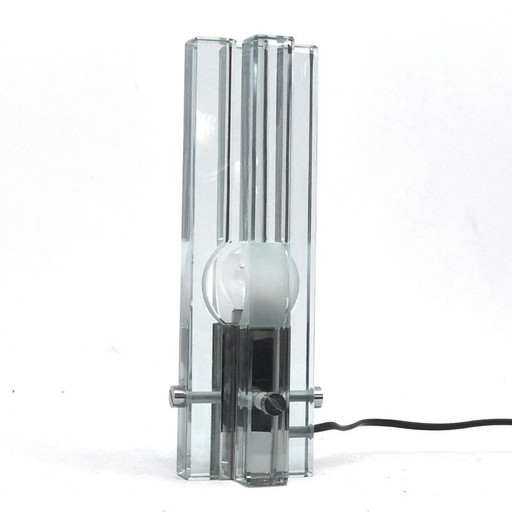 Vintage glass table lamp by Gallotti e Radice, 1970s