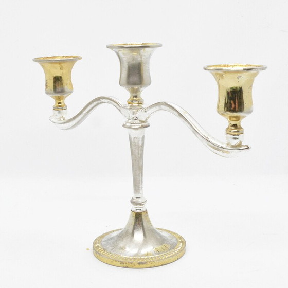 Image 1 of Vintage three-branched plated candlestick
