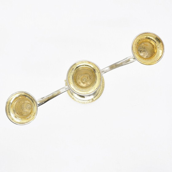 Image 1 of Vintage three-branched plated candlestick