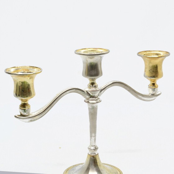 Image 1 of Vintage three-branched plated candlestick
