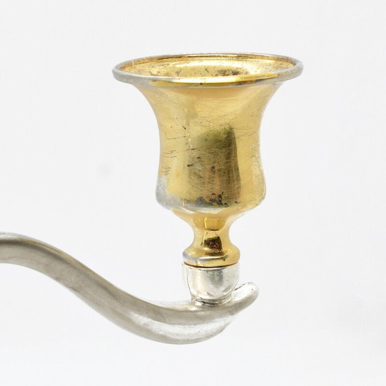 Image 1 of Vintage three-branched plated candlestick