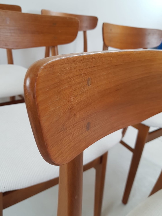 Image 1 of 8 Danish vintage farstrup chairs | newly upholstered off-white