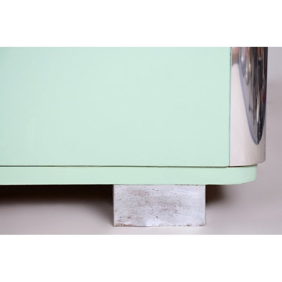 Image 1 of Vintage turquoise Bauhaus three door cabinet by Vichr, Czech 1930