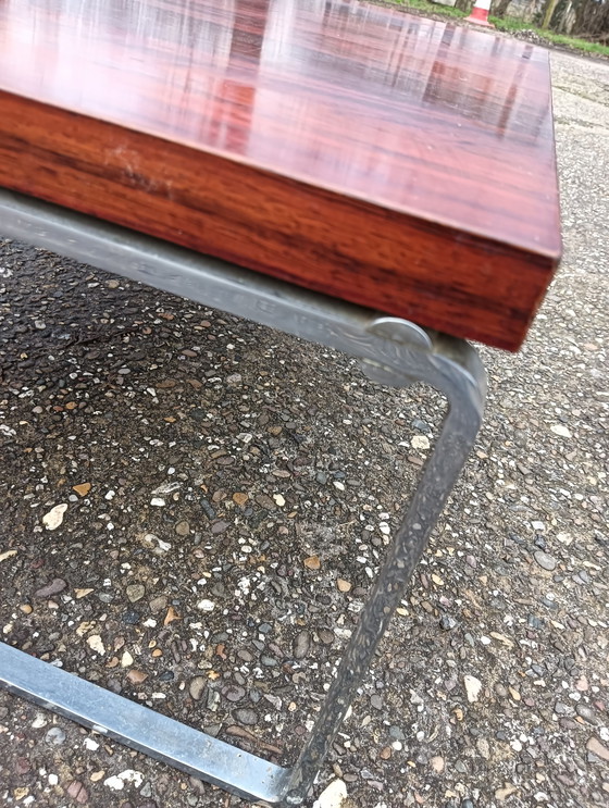 Image 1 of Tavolino da caffè vintage cromato e palissandro 