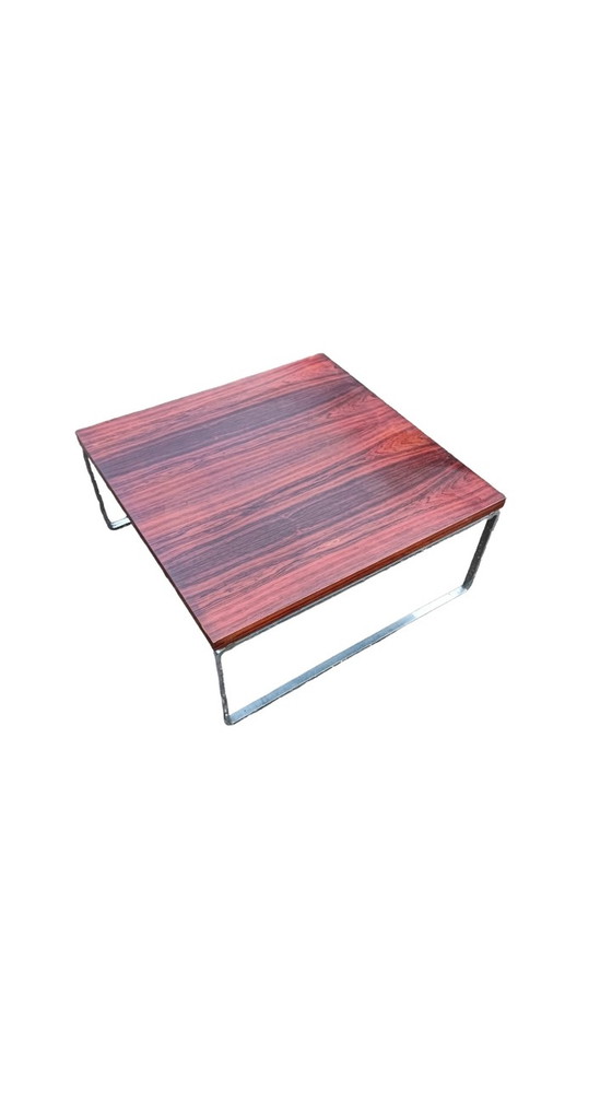 Image 1 of Tavolino da caffè vintage cromato e palissandro 