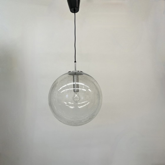 Image 1 of Large Limburg Glashütte hanging lamp globe 1970s Germany