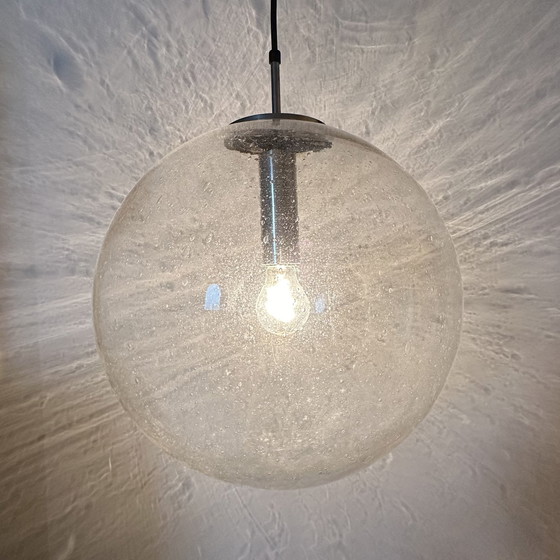 Image 1 of Large Limburg Glashütte hanging lamp globe 1970s Germany