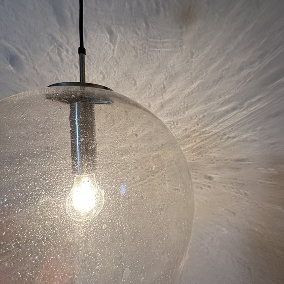 Image 1 of Large Limburg Glashütte hanging lamp globe 1970s Germany