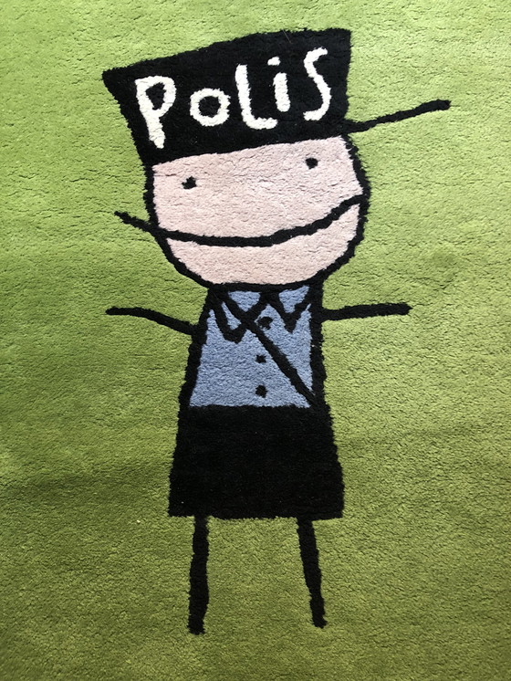 Image 1 of Wool carpet for a kid’s room with a policeman