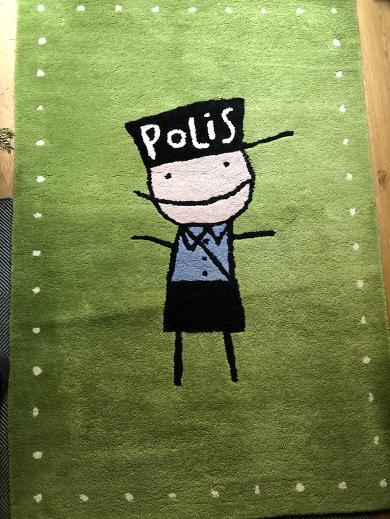 Image 1 of Wool carpet for a kid’s room with a policeman