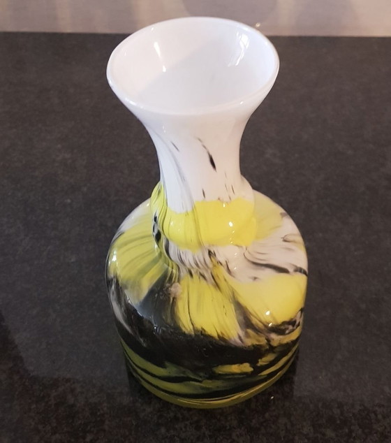 Image 1 of 2X Italian Glass Vases From Opalina Fiorentina, 1960S