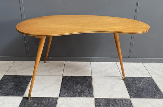 Image 1 of Wood Kidney Shape Table 1960S