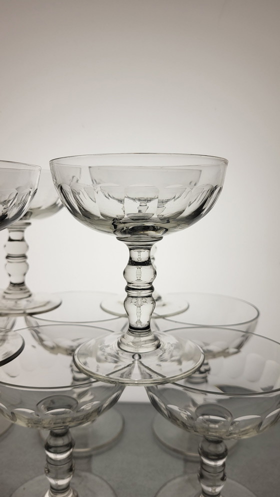 Image 1 of 10 Champagne Cups In Blown Glass From the 19th Century