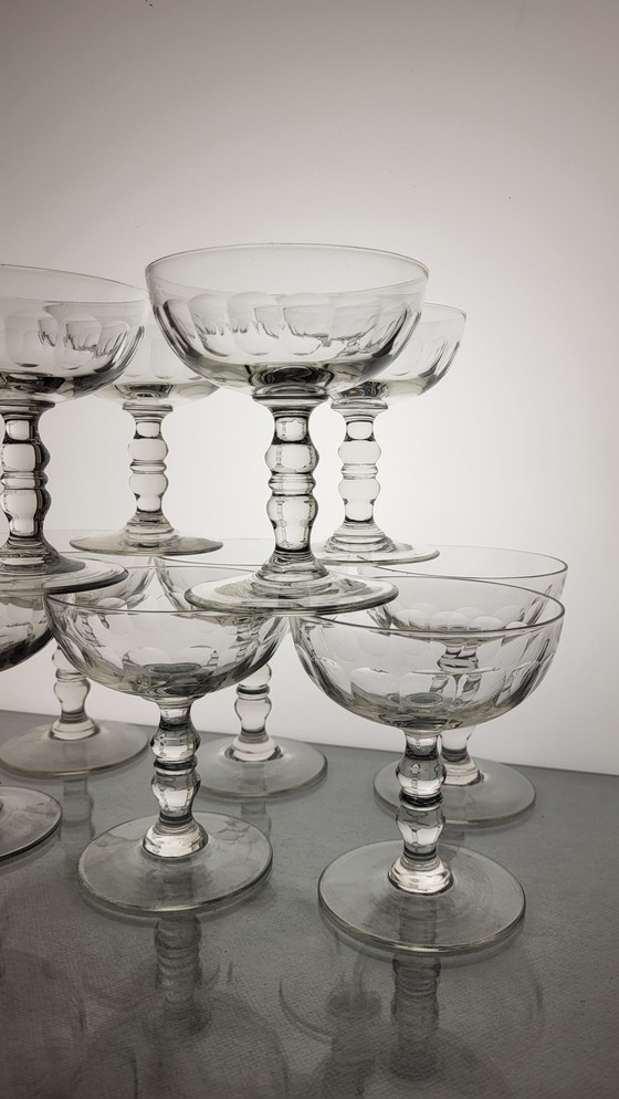 Image 1 of 10 Champagne Cups In Blown Glass From the 19th Century