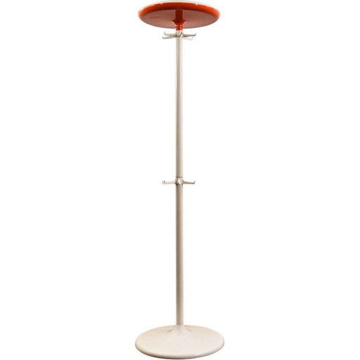 Vintage coat rack in white lacquered metal, France
