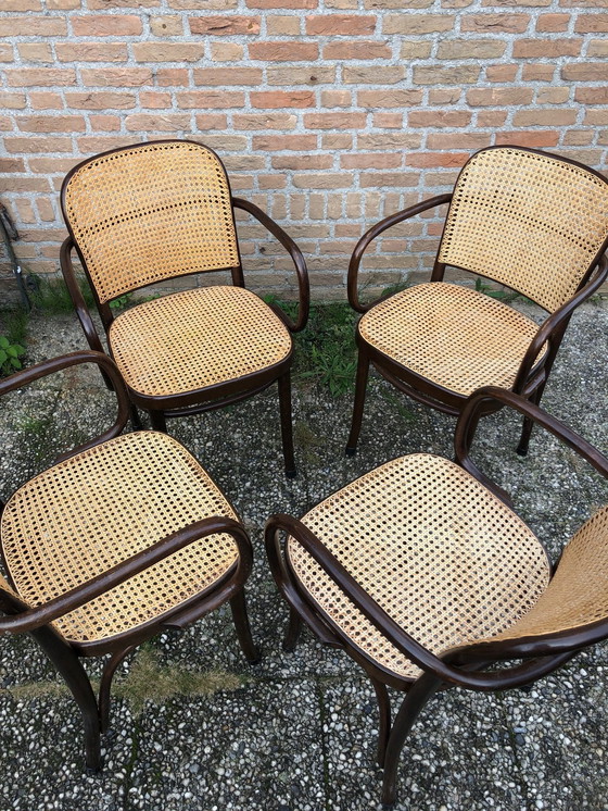 Image 1 of 4x Rattan Dining Chairs With Armrests