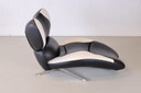 Topform panda chaise longue black and white leather alcantara
