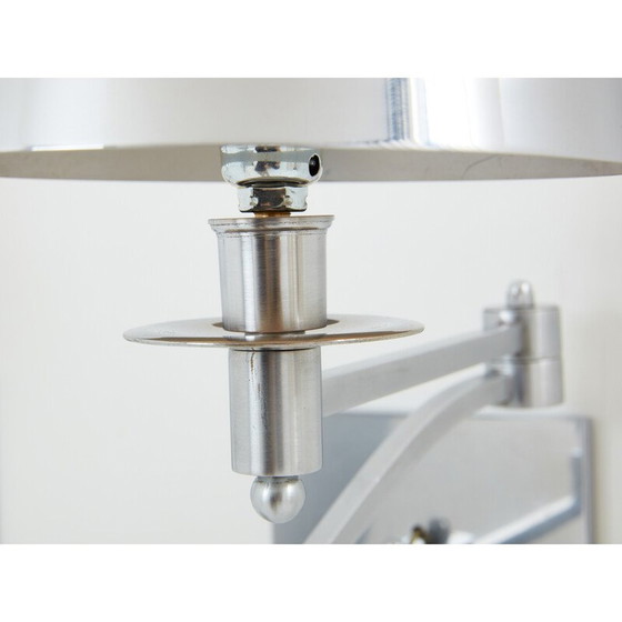 Image 1 of Coppia di applique vintage in acciaio spazzolato per Maison Charles, 1960