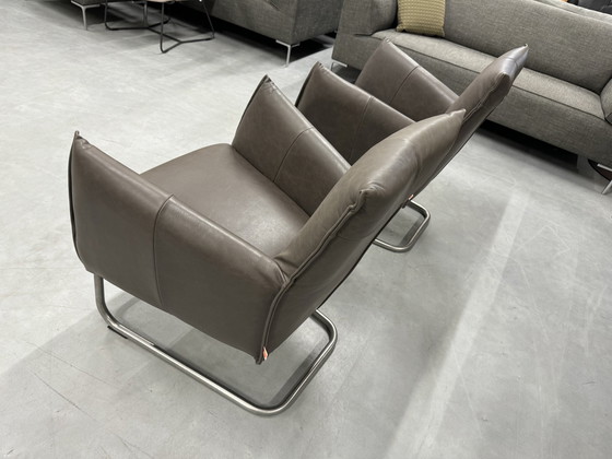 Image 1 of 2 fauteuils Jess Design Aron en cuir gris