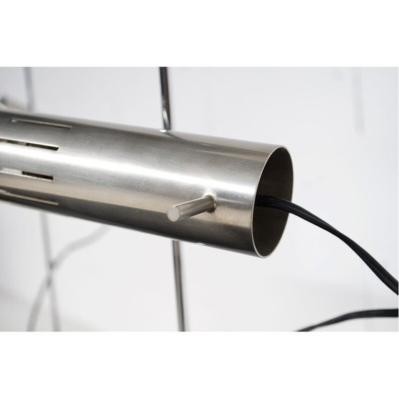 Image 1 of Pair of vintage lamps model A4 in steel and marble by Alain Richard, 1950