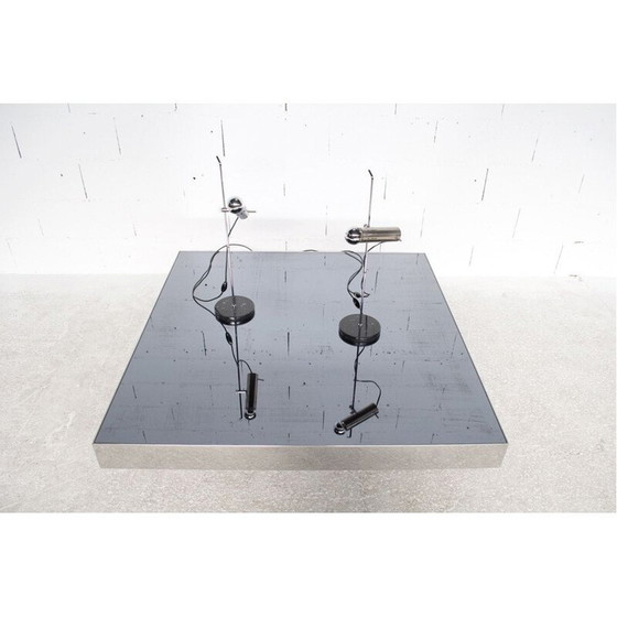 Image 1 of Pair of vintage lamps model A4 in steel and marble by Alain Richard, 1950