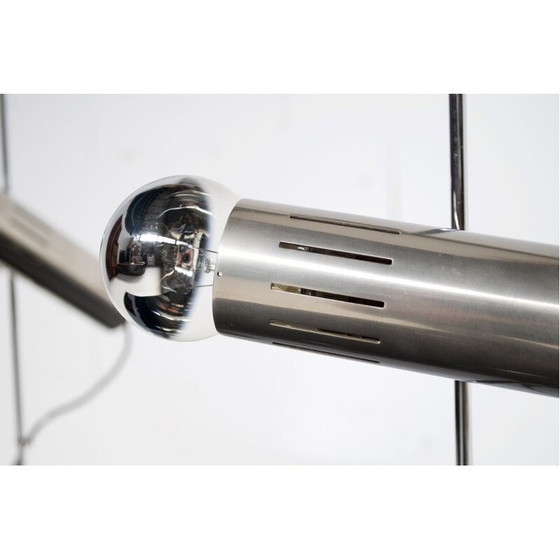Image 1 of Pair of vintage lamps model A4 in steel and marble by Alain Richard, 1950