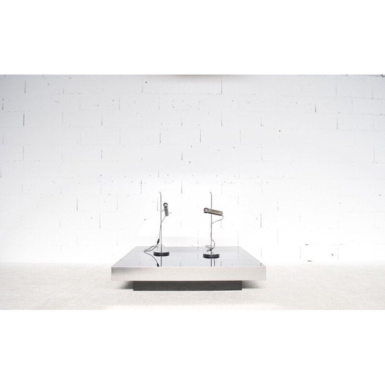 Image 1 of Pair of vintage lamps model A4 in steel and marble by Alain Richard, 1950