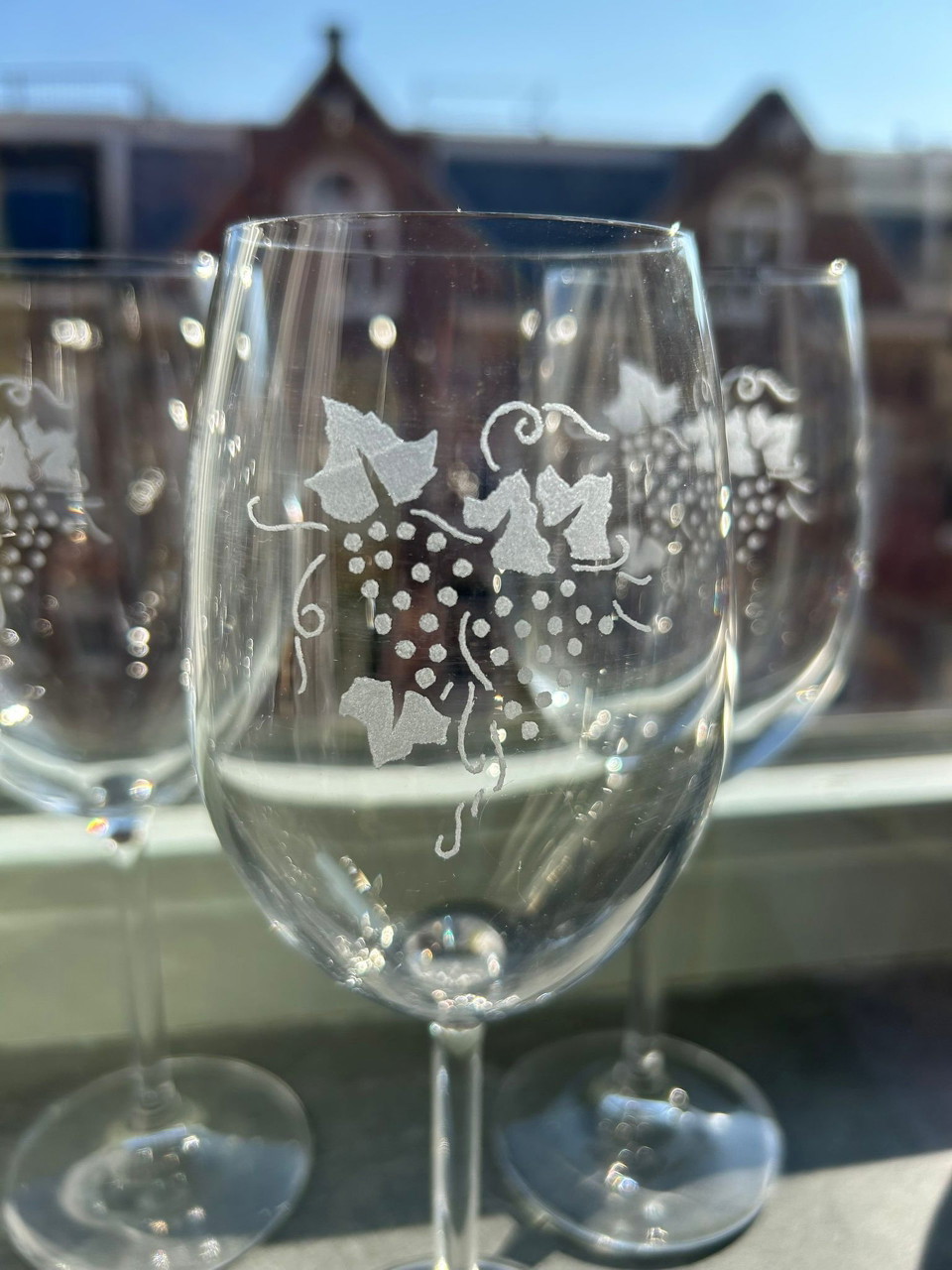 bespoke hand painted wine glasses Blue Hydrangea Painted Wine Glasses (Set of 2) Shop Now  DRNKART STUDIOS