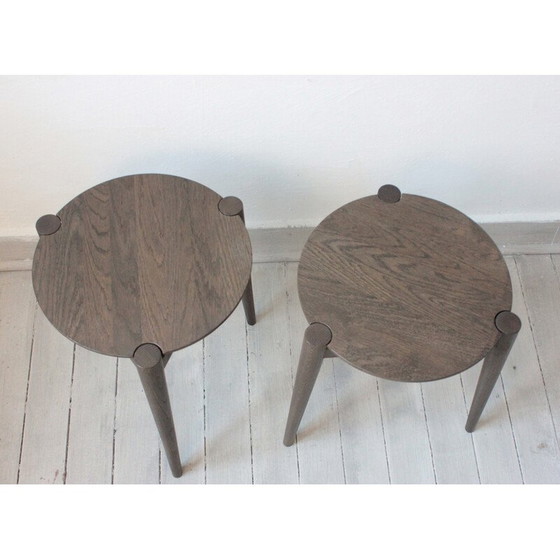 Image 1 of Pair of vintage stools model J160 by Lundgaard Weigelt for Fdb Møbler, Denmark