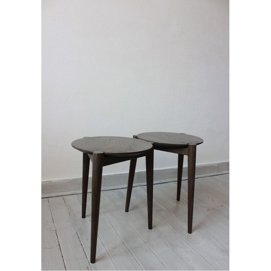 Image 1 of Pair of vintage stools model J160 by Lundgaard Weigelt for Fdb Møbler, Denmark